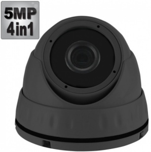 5MP Dome CCTV Camera with 30M Night Vision, 4-in-1, Grey